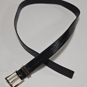 Express Women's Textured Black Belt with Gold Buckle #1248